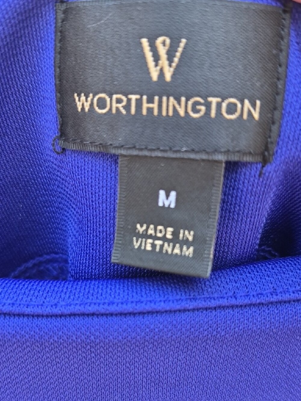 Worthington Royal Blue Long Sleeve Boatneck Top - Picture 2 of 6
